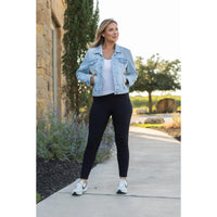 Black Full-Length Leggings with Pocket