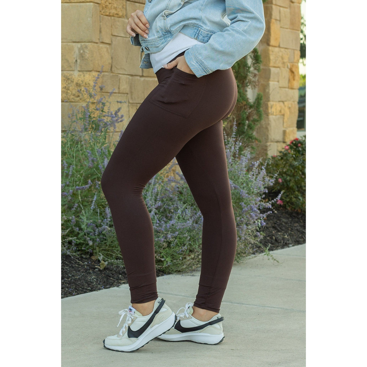 Brady -  Brown FULL LENGTH Leggings with POCKET