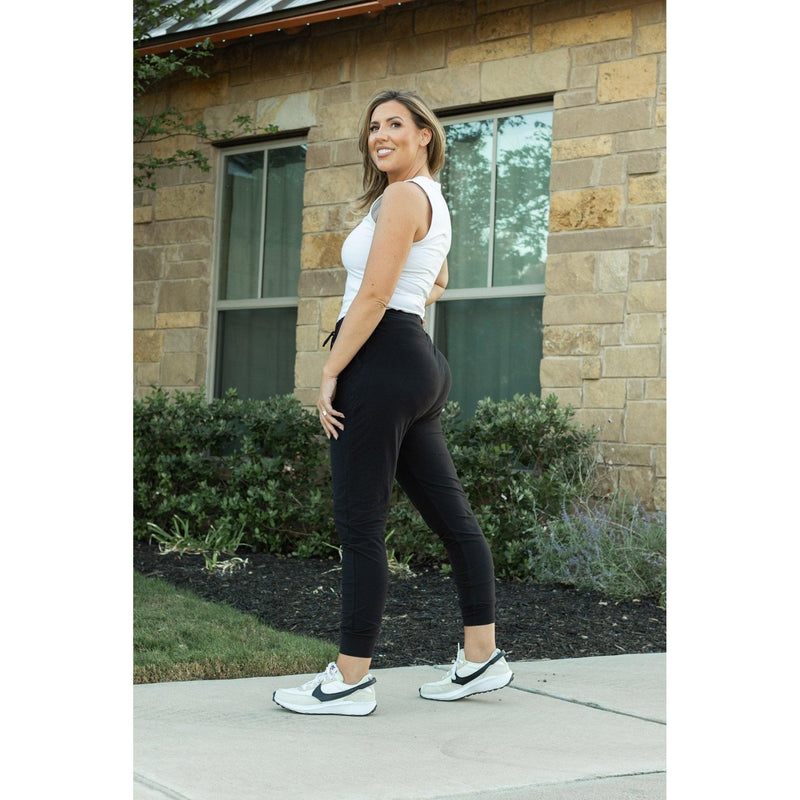 The Reagan Black Joggers Round 2  - Luxe Leggings by Julia Rose®