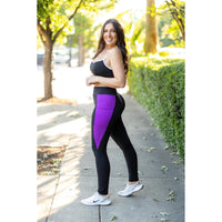 Ready to Ship | The Presley - Purple Panel Full Length Leggings