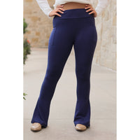 Navy FLARE Leggings with Pocket - Round 2