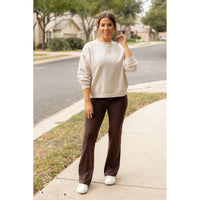 The Rhea - 30"  BROWN Bootcut Leggings with Pockets*