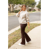 The Rhea - 30"  BROWN Bootcut Leggings with Pockets*