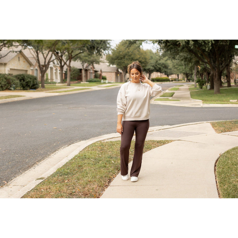 The Rhea - 30"  BROWN Bootcut Leggings with Pockets*