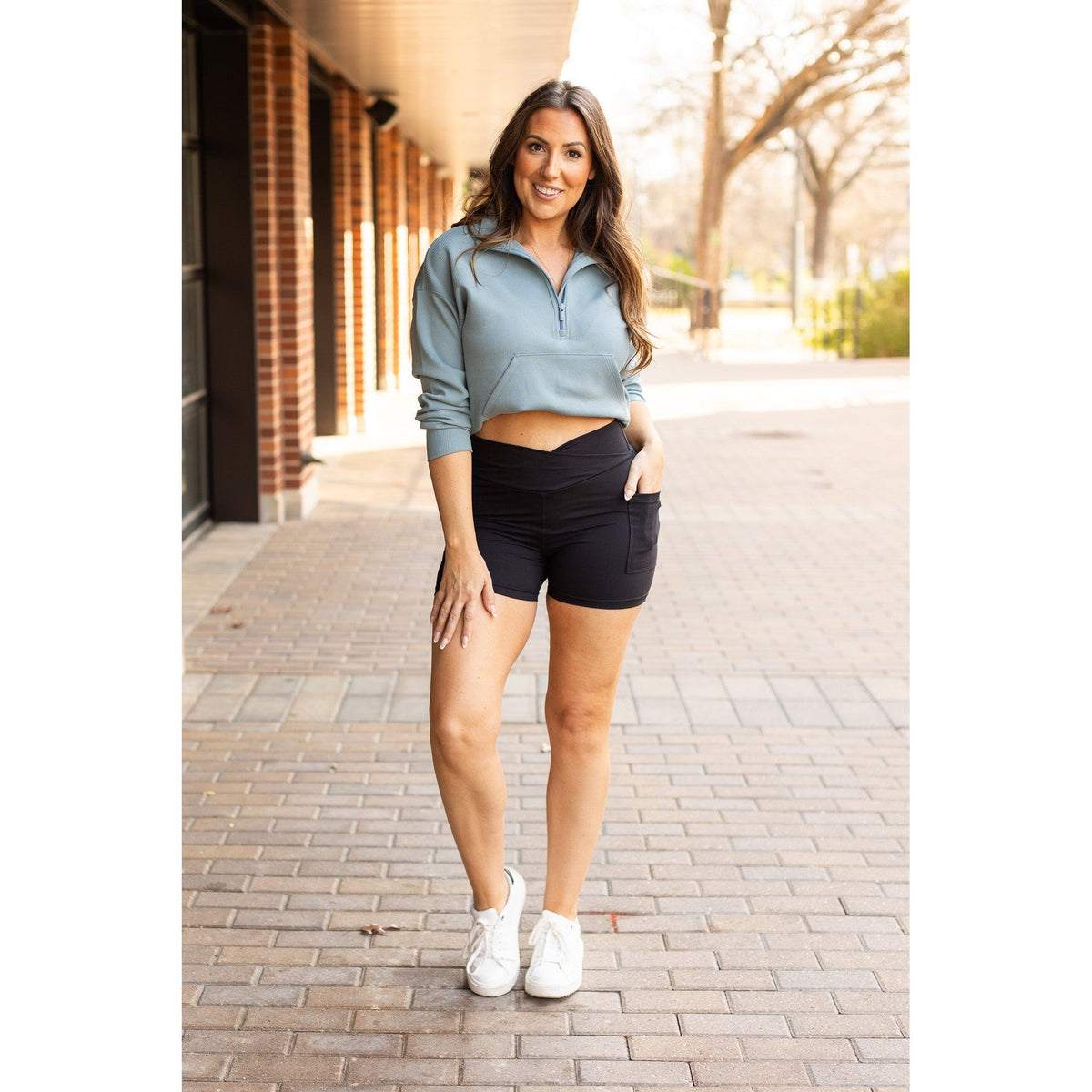 Julia Rose The Ophelia crossover biker pro 3-inch shorts high-waisted women’s shorts