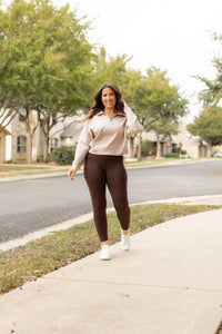 Brown FLEECE Full Length Leggings with Pockets*  - Luxe Leggings by Julia Rose®