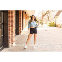 Julia Rose The Ophelia crossover biker pro 3-inch shorts high-waisted women’s shorts