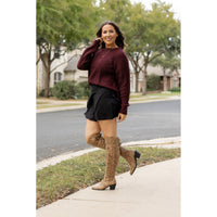 Julia Rose The Brielle black skort, Women wearing black skort with built-in shorts
