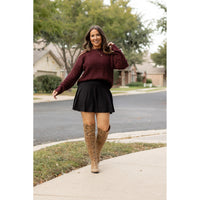 Julia Rose The Brielle black skort, Women wearing black skort with built-in shorts