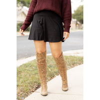 Julia Rose The Brielle black skort, Women wearing black skort with built-in shorts