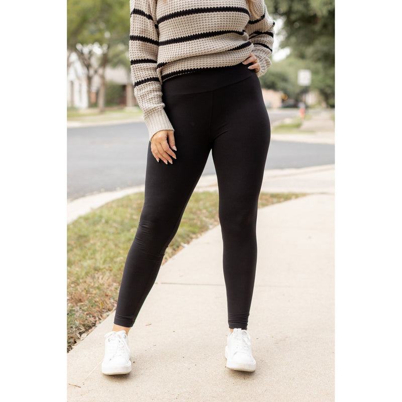 FULL LENGTH Black Leggings - NO Pocket