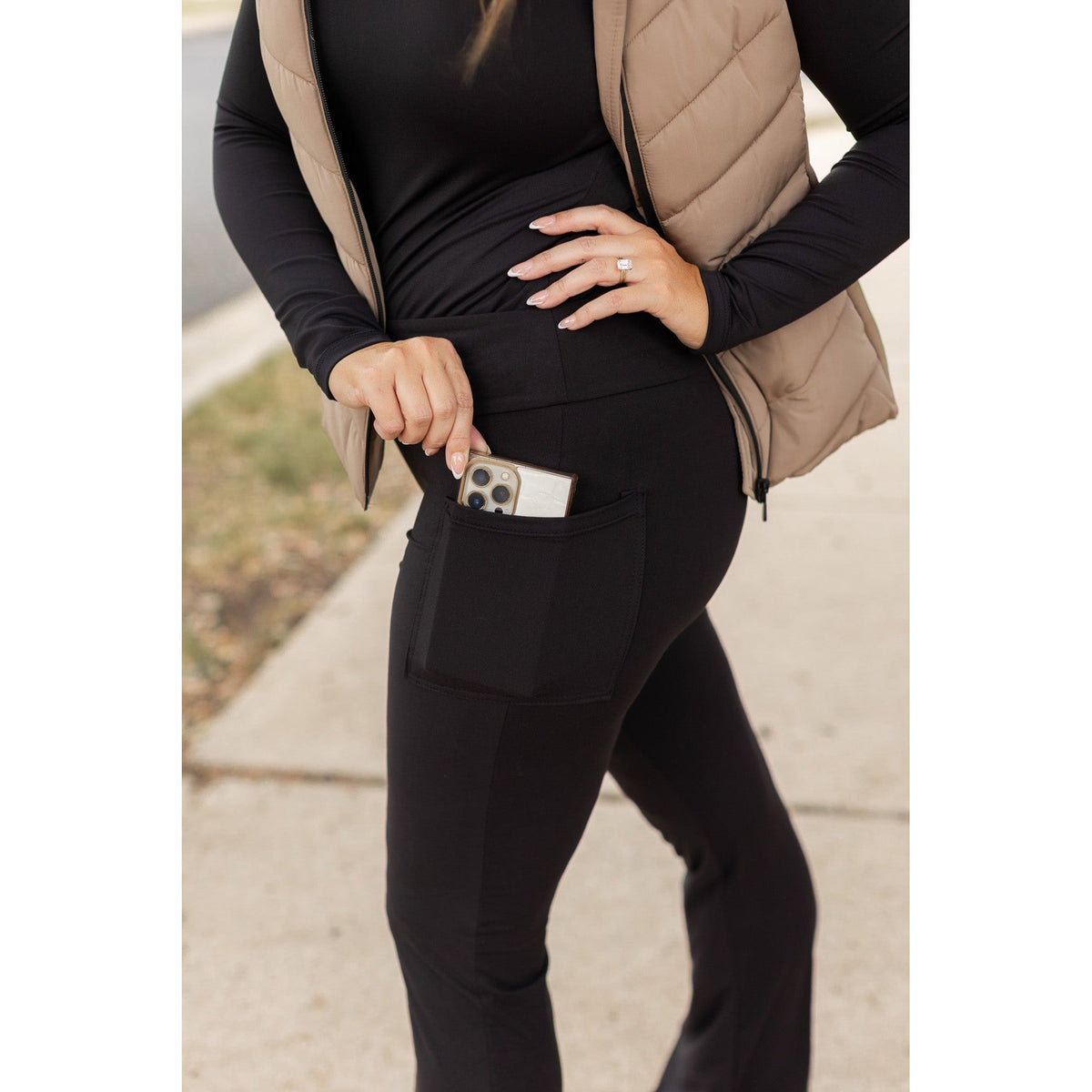 The Vanessa - 30” - Black Bootcut Leggings R3