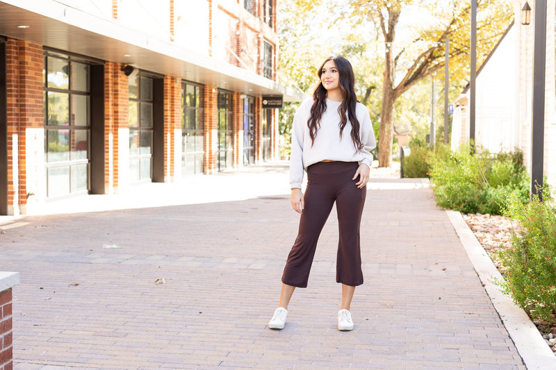 The Whitney - Brown High Waisted Gaucho Pants ROUND 2 *