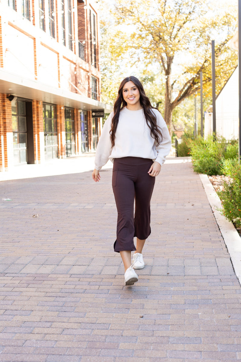 The Whitney - Brown High Waisted Gaucho Pants ROUND 2 *