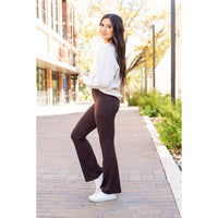 The Rhea - 30"  BROWN Bootcut Leggings with Pockets Round 2