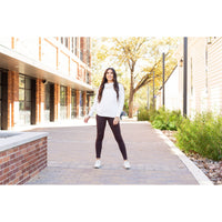 Becca - Brown Crossover Full-Length Leggings with Pockets