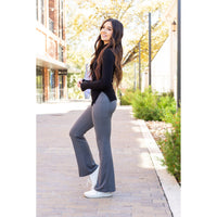 The Cassie - 30"  CHARCOAL Bootcut Leggings with Pockets - Round 2