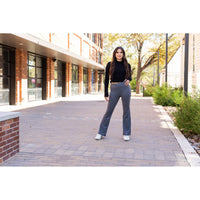 The Cassie - 30"  CHARCOAL Bootcut Leggings with Pockets - Round 2