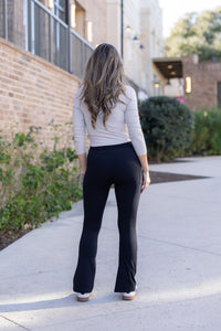 Julia Rose black flare leggings high-waisted and buttery soft
