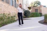 Julia Rose black flare leggings high-waisted and buttery soft