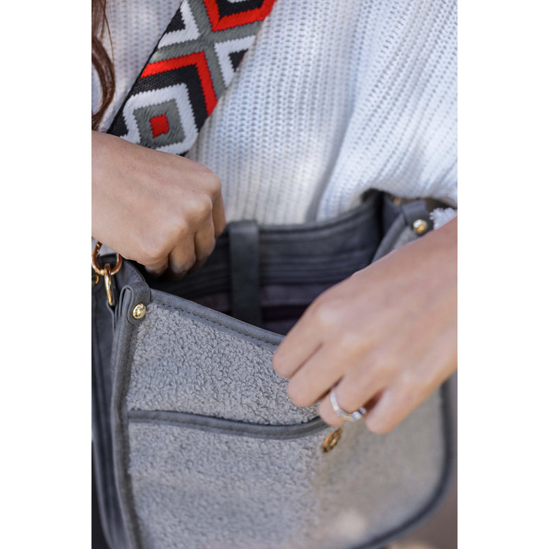 Ready to Ship | The Shawna Gray Sherpa Vegan Leather Handbag