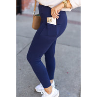 Navy Full-Length with Pocket Leggings - Luxe Leggings by Julia Rose®