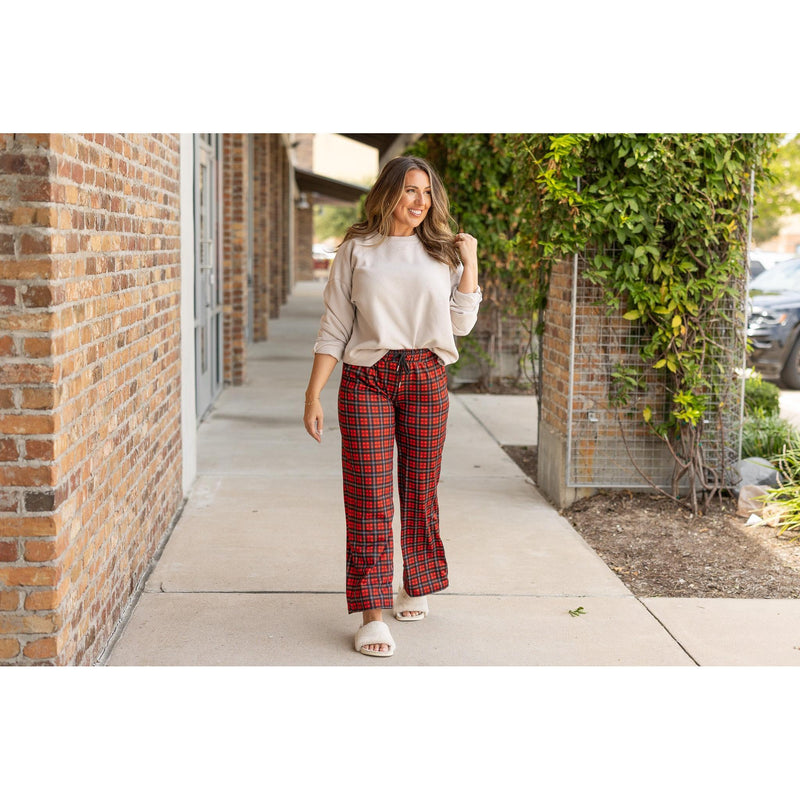 Julia Rose Noelle Plaid Pajama Pants with pockets and drawstring waist. Buttery soft plaid pajama pants for women by Julia Rose