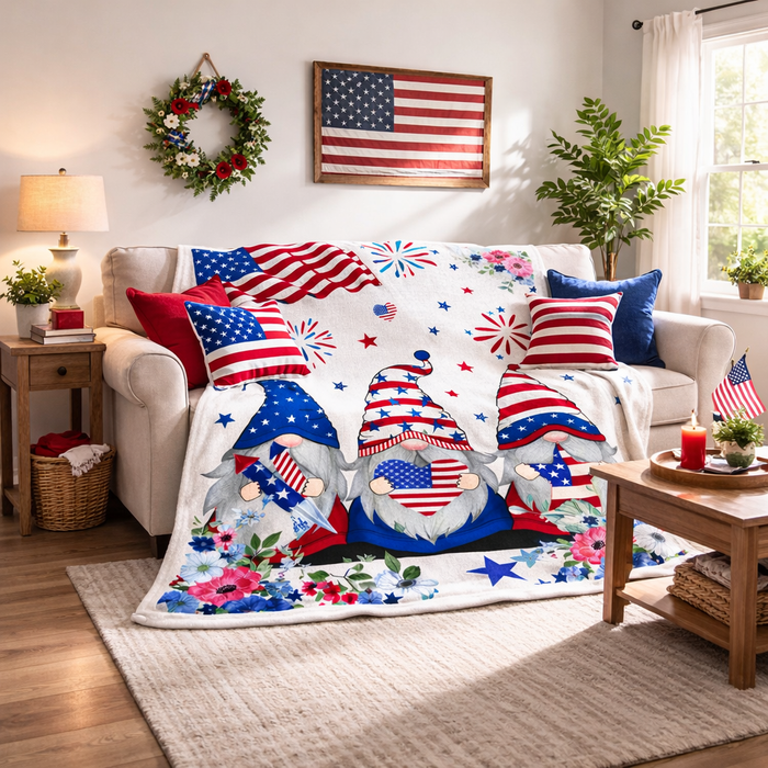 Patriotic Gnome Blanket
