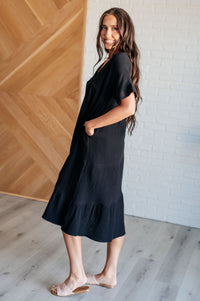 Always Learning Dolman Sleeve Dress in Black