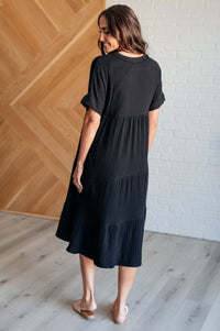 Always Learning Dolman Sleeve Dress in Black