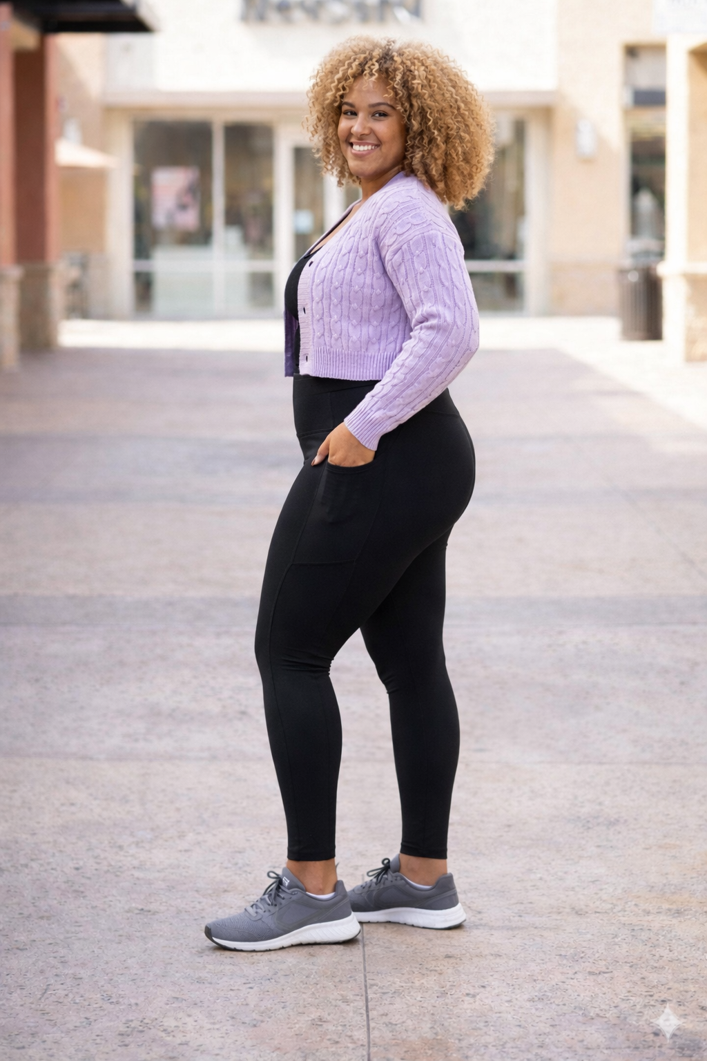 Buttery soft black leggings for women with high waistband
