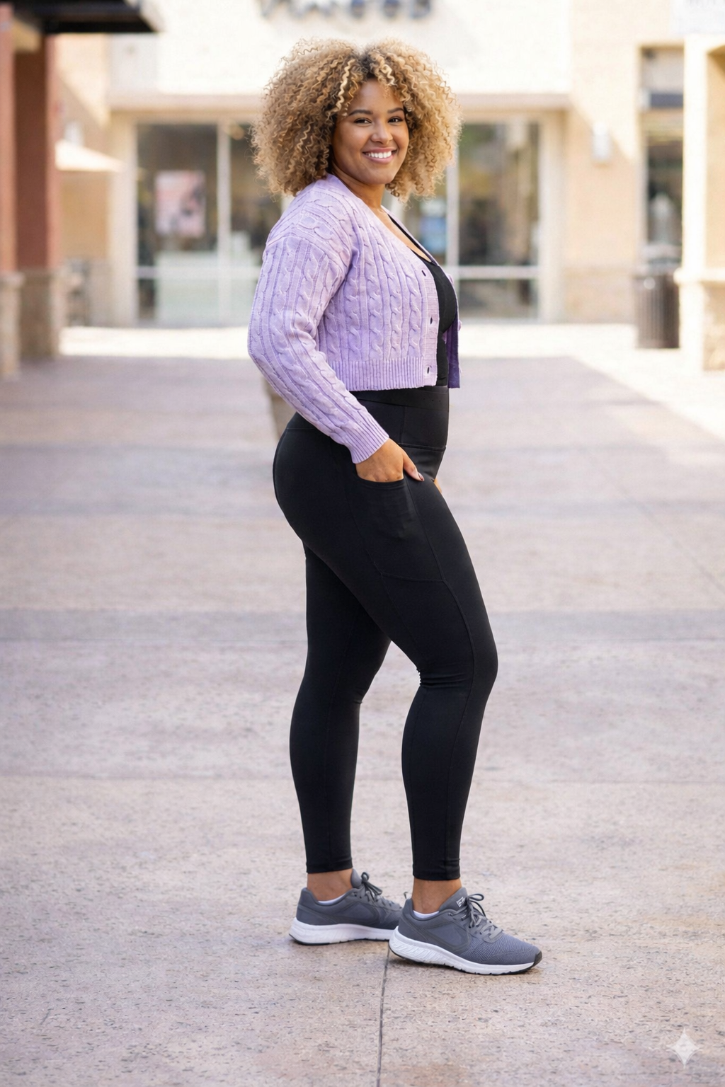 Buttery soft black leggings for women with high waistband