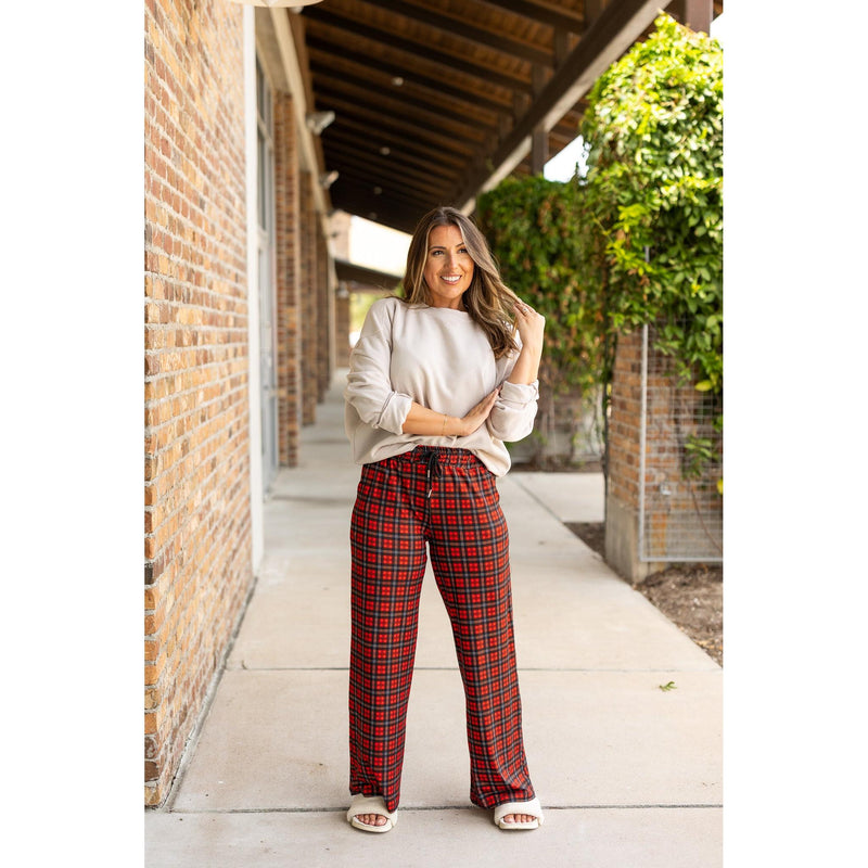Julia Rose Noelle Plaid Pajama Pants with pockets and drawstring waist. Buttery soft plaid pajama pants for women by Julia Rose
