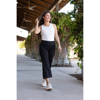 The Gabriella -Black  High Waisted Gaucho Pants - Round 5