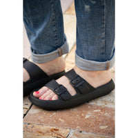 Ready to Ship | Black Buckle Slides