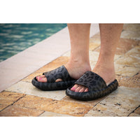 Ready to Ship |  BLACK LEOPARD  Insanely Comfy -Beach or Casual Slides*