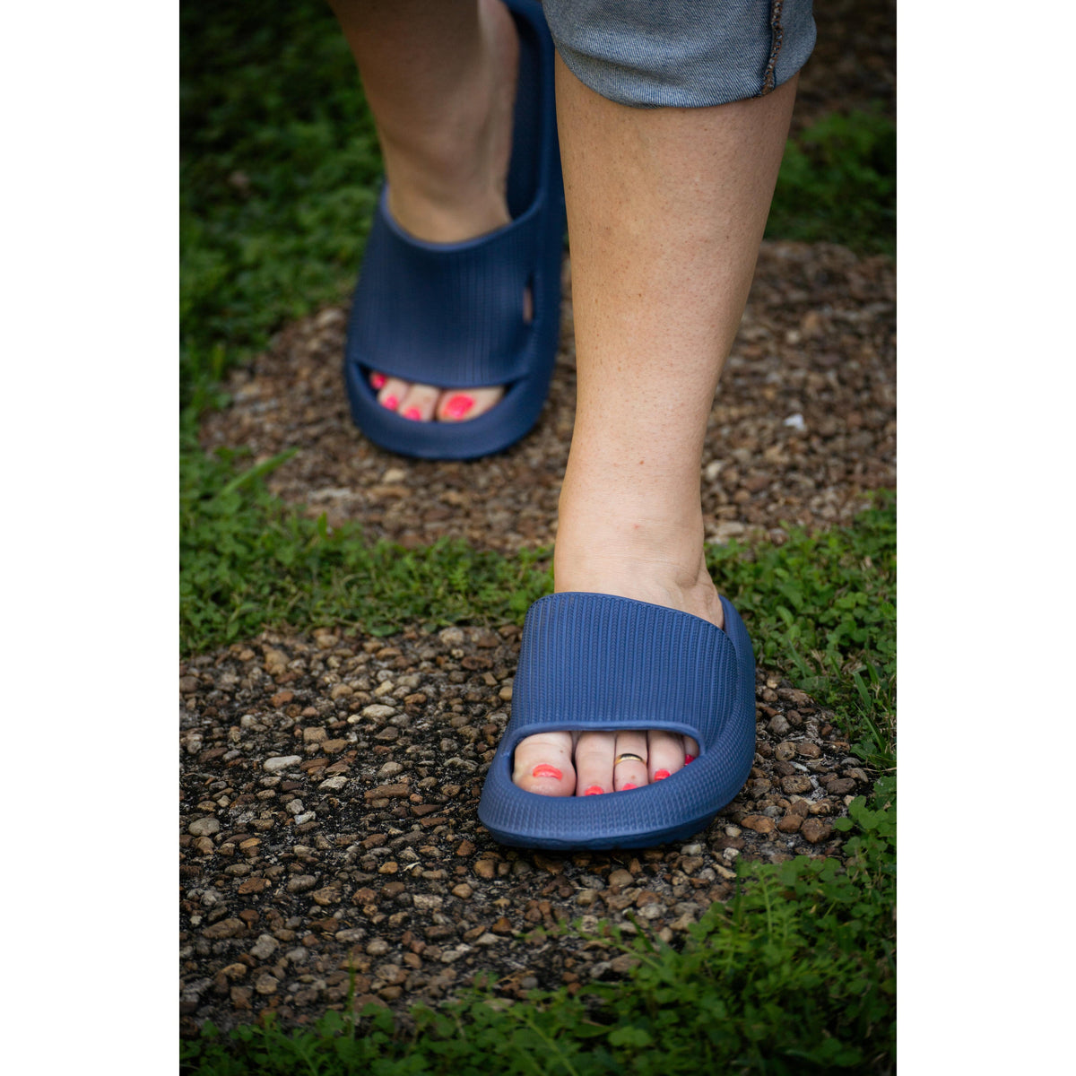 Ready to Ship | Navy Blue Insanely Comfy -Beach or Casual Slides*