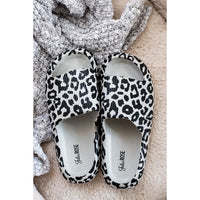 Gray Leopard Insanely Comfy -Beach or Casual Slides