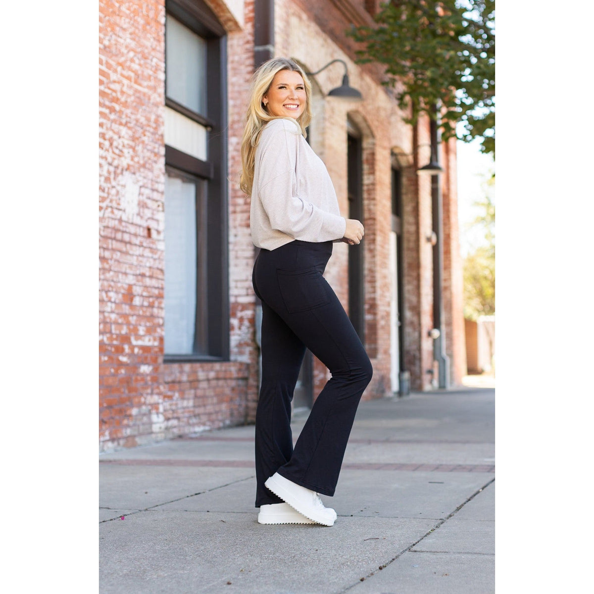 The Vanessa - 30” - Black Bootcut Leggings R3