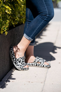 Gray Leopard | Insanely Comfy -Beach or Casual Slides
