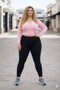 Buttery soft black leggings for women with high waistband