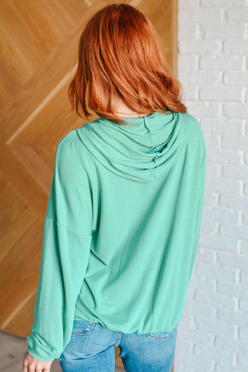 I Am the City Hooded Pullover in Mint