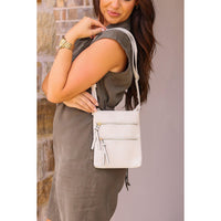 The Skylar - Cream Multi Zipper Envelope Crossbody Handbag