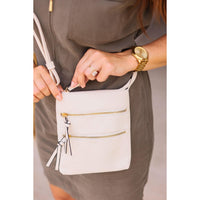 The Skylar - Cream Multi Zipper Envelope Crossbody Handbag