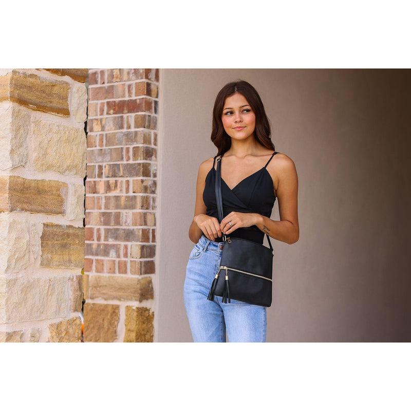 Ready To Ship | The Kennedy - Solid Tassel Messenger Bag*