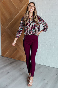 Lizzy Top in Magenta and Black Chevron