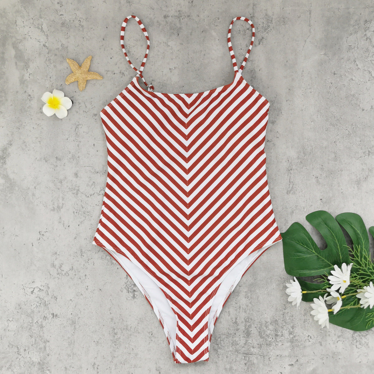 Tube Top One Piece One Piece Swimsuit Women Patchwork Striped Printed Swimsuit