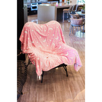 Ready to Ship | Pink Glow in the Dark Plush Flannel Blanket