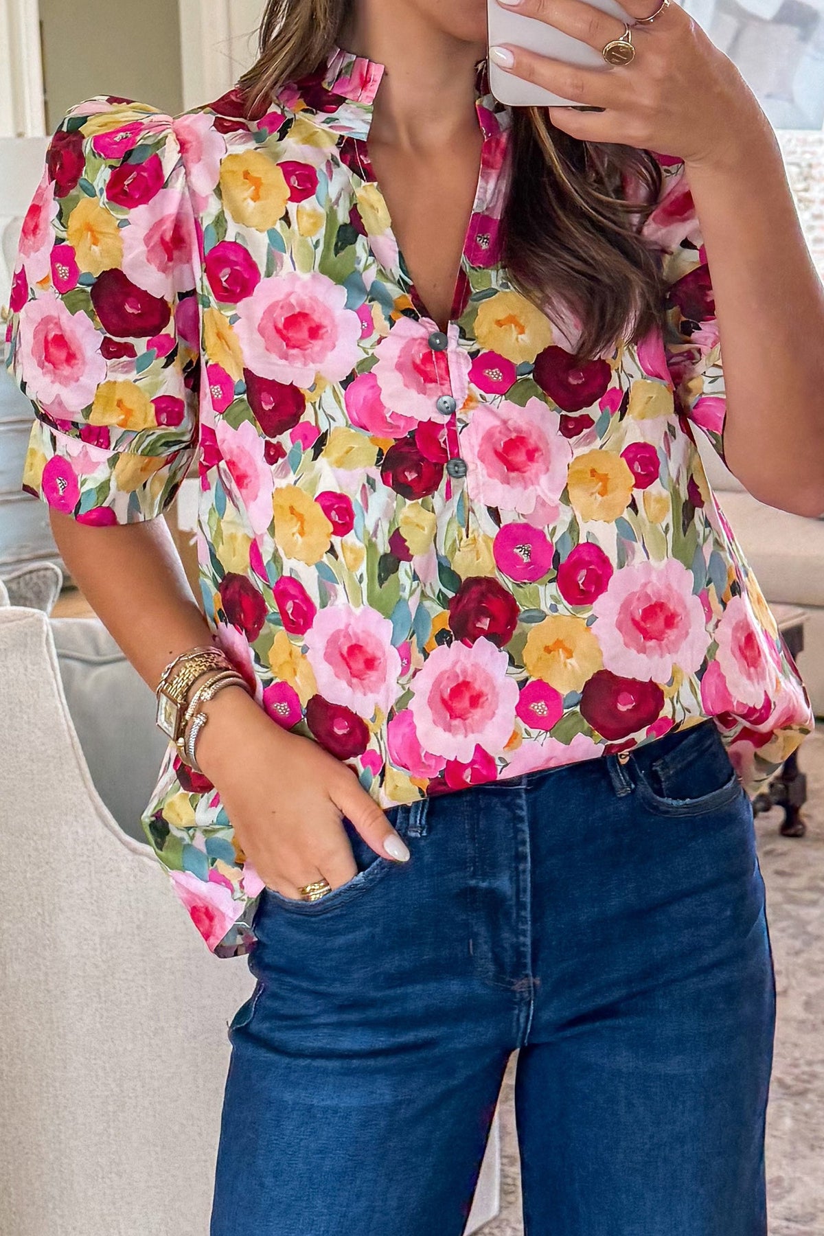 Charleigh Puff Short Sleeve Blouse
