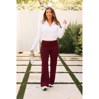 The Maeve - 30"  MAROON Bootcut Leggings with Pockets*